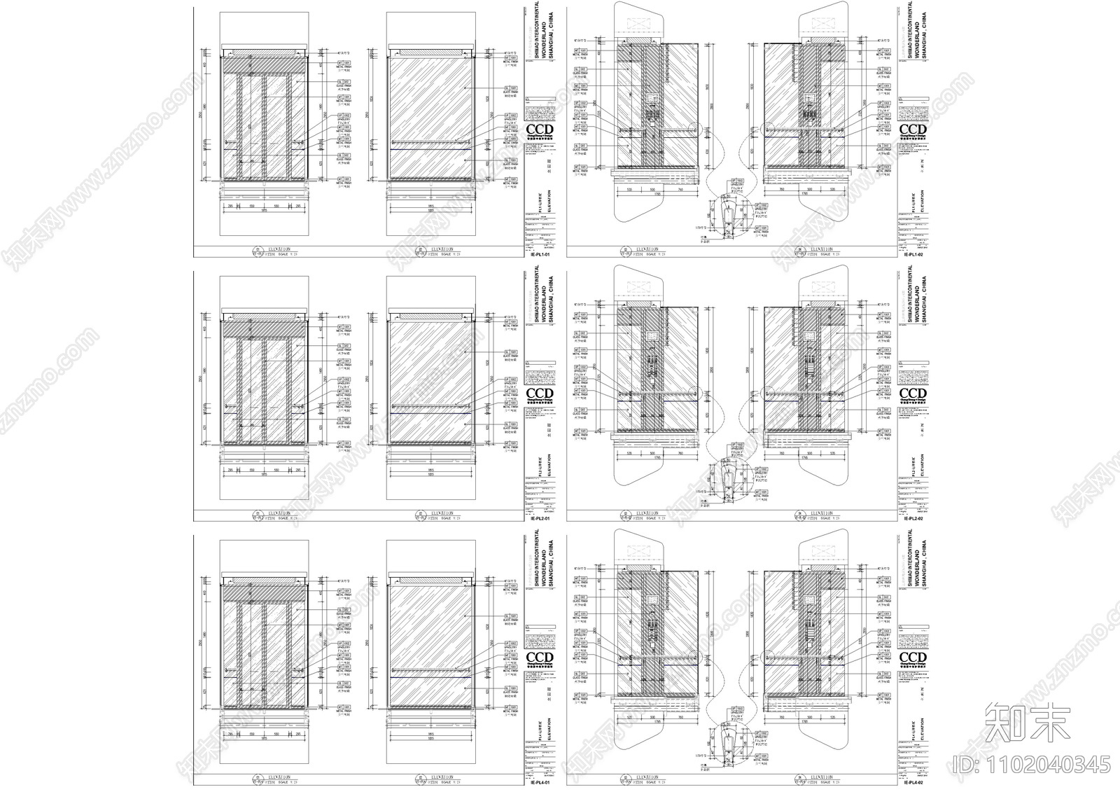电梯轿厢立面施工图下载【ID:1102040345】