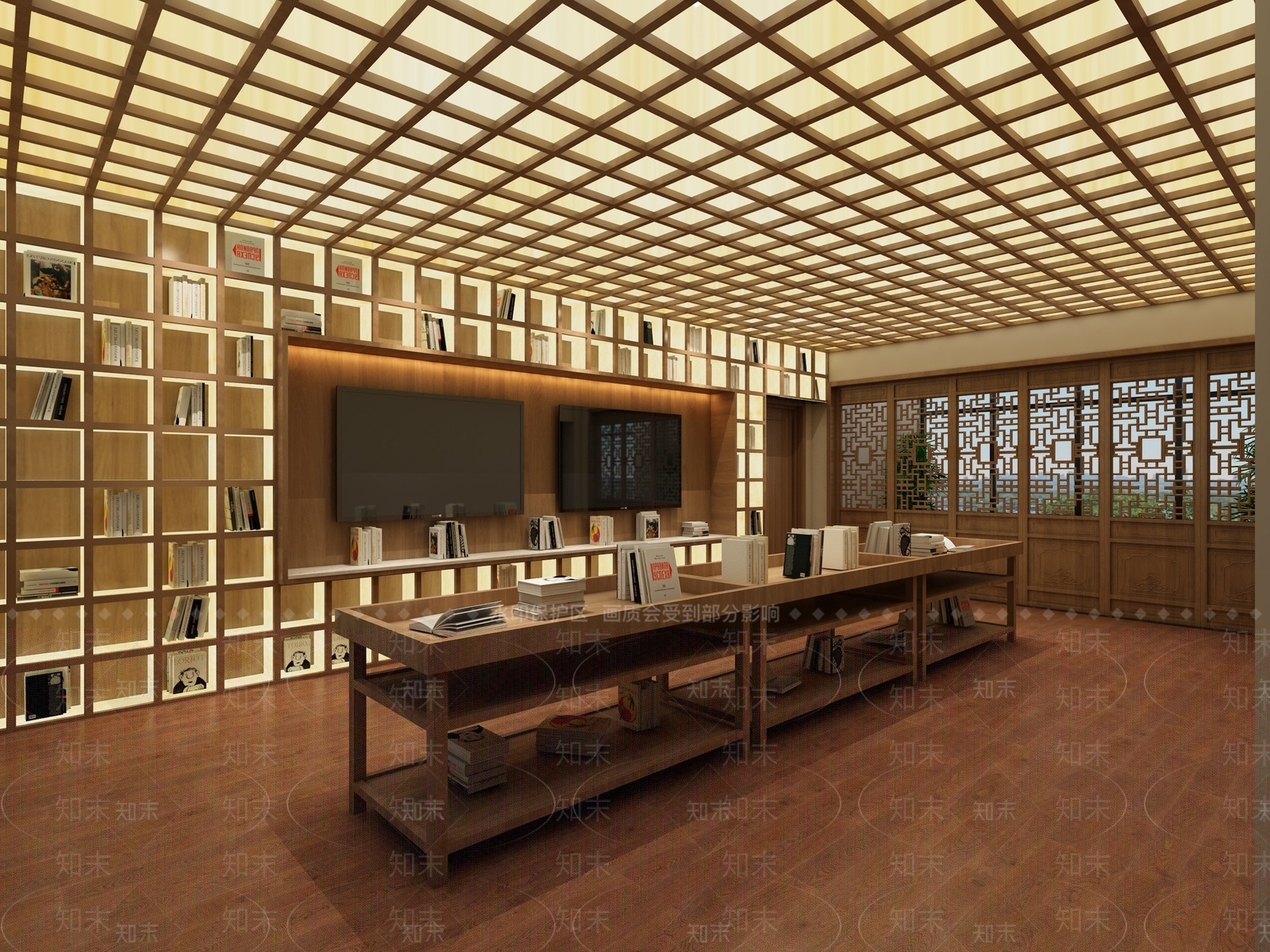 现代图书馆3D模型下载【ID:1102044849】