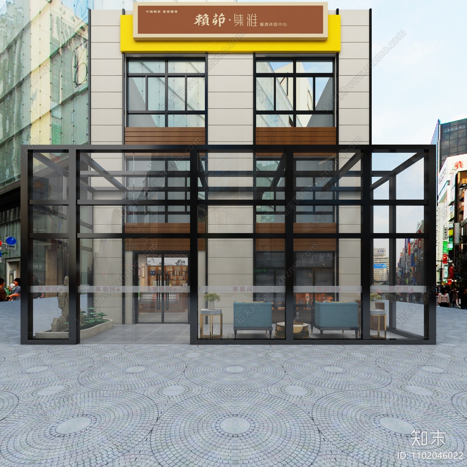 新中式烟酒店3D模型下载【ID:1102046022】