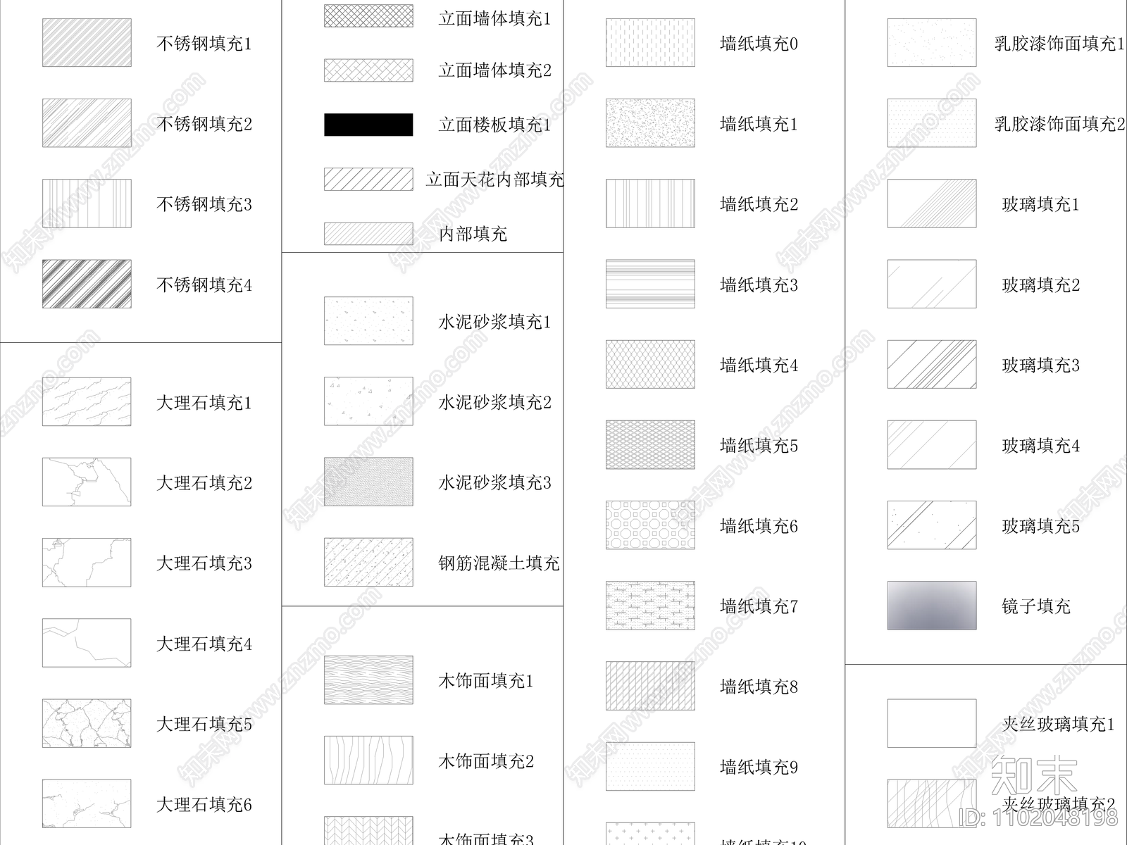 填充图案合辑施工图下载【ID:1102048198】