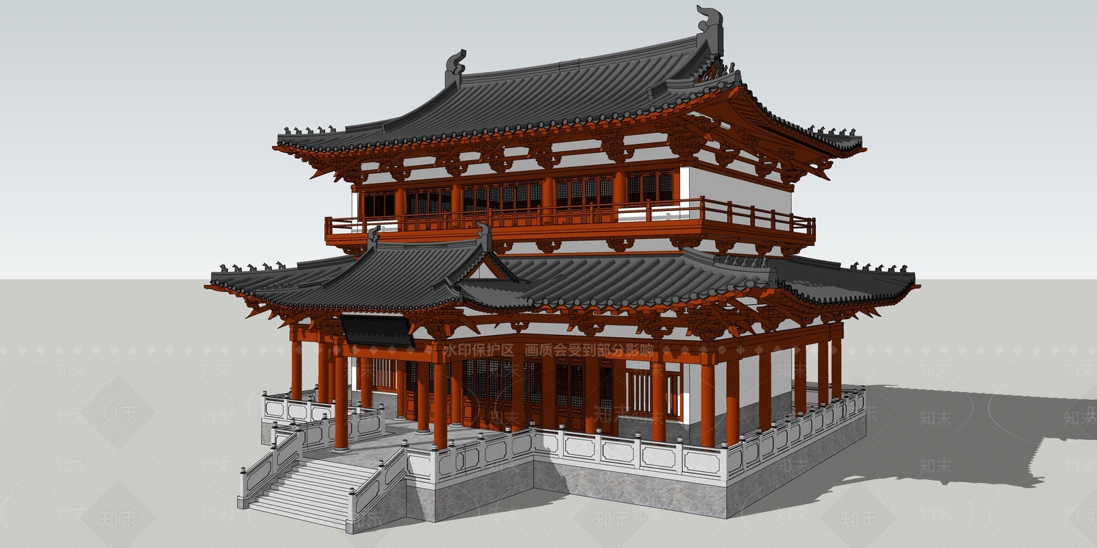 古建筑SU模型精品下载_SketchUp模型_知末网
