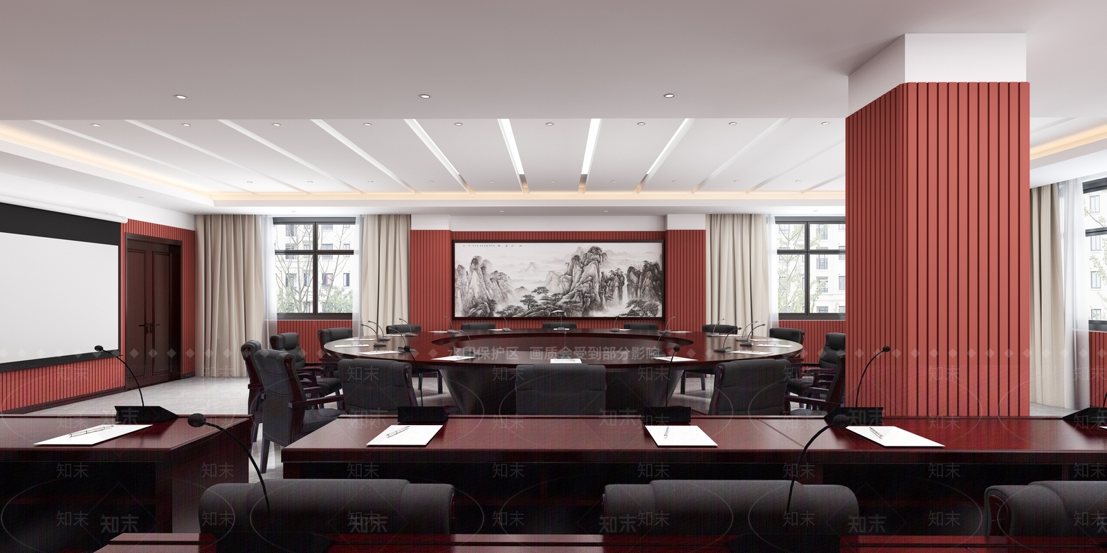 新中式会议室3D模型下载【ID:1102060536】