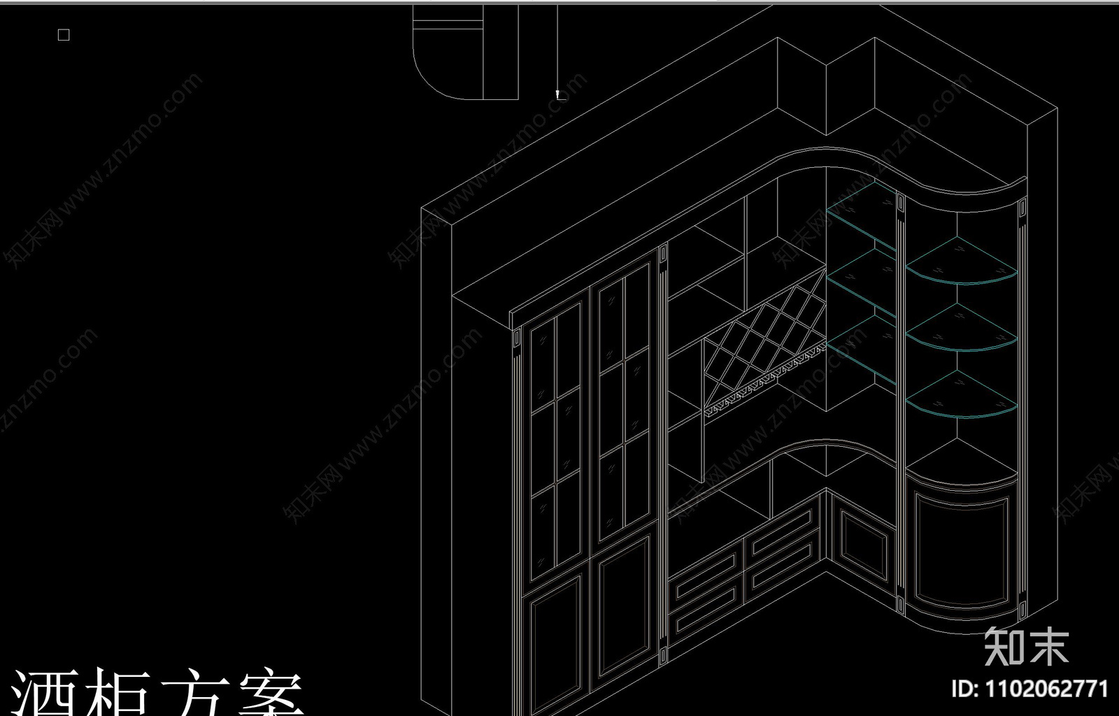 套房各类柜体衣柜橱柜储物柜鞋柜平立面透视图库cad施工图下载【ID:1102062771】