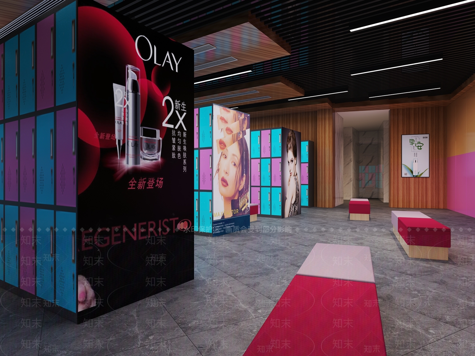 现代健身房更衣室3D模型下载【ID:1103439199】