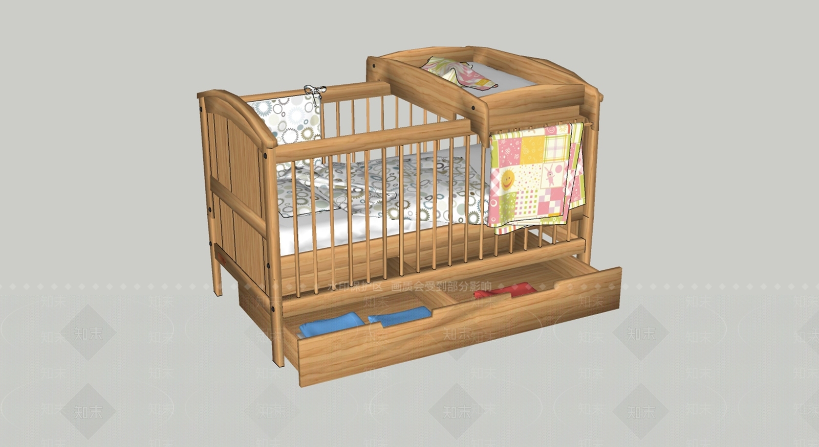 现代儿童床SU模型下载【ID:1102070847】
