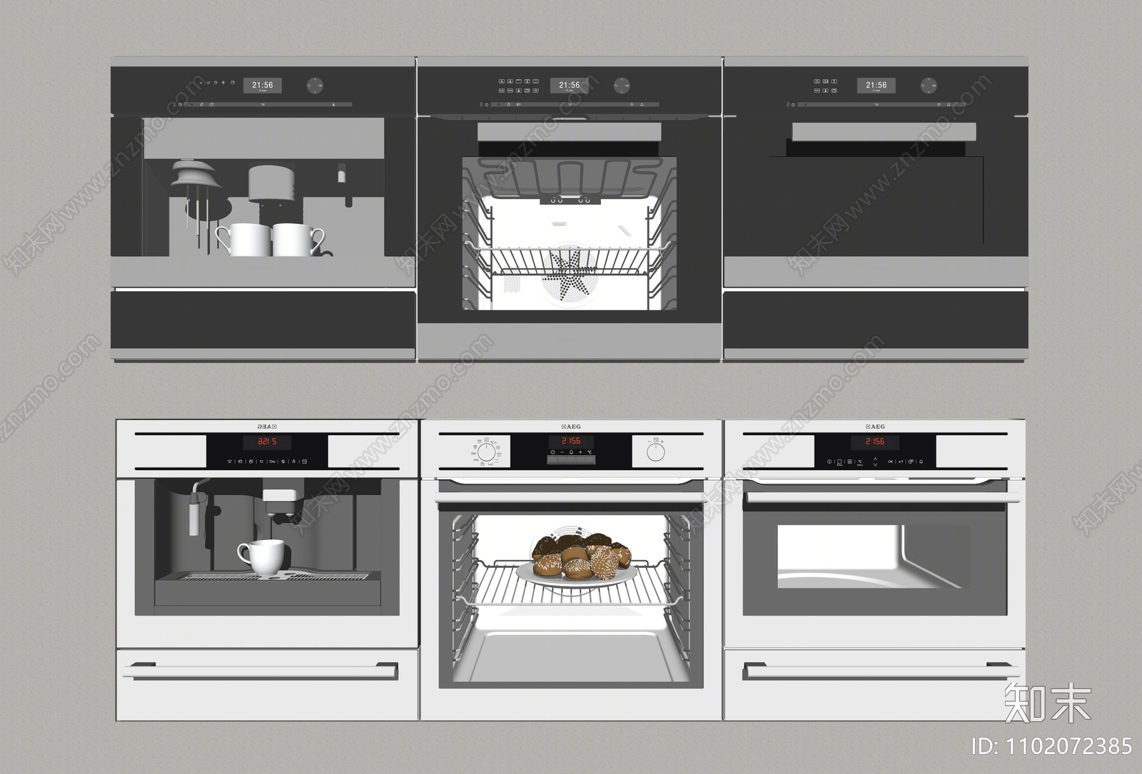 现代风格烤箱SU模型下载【ID:1102072385】