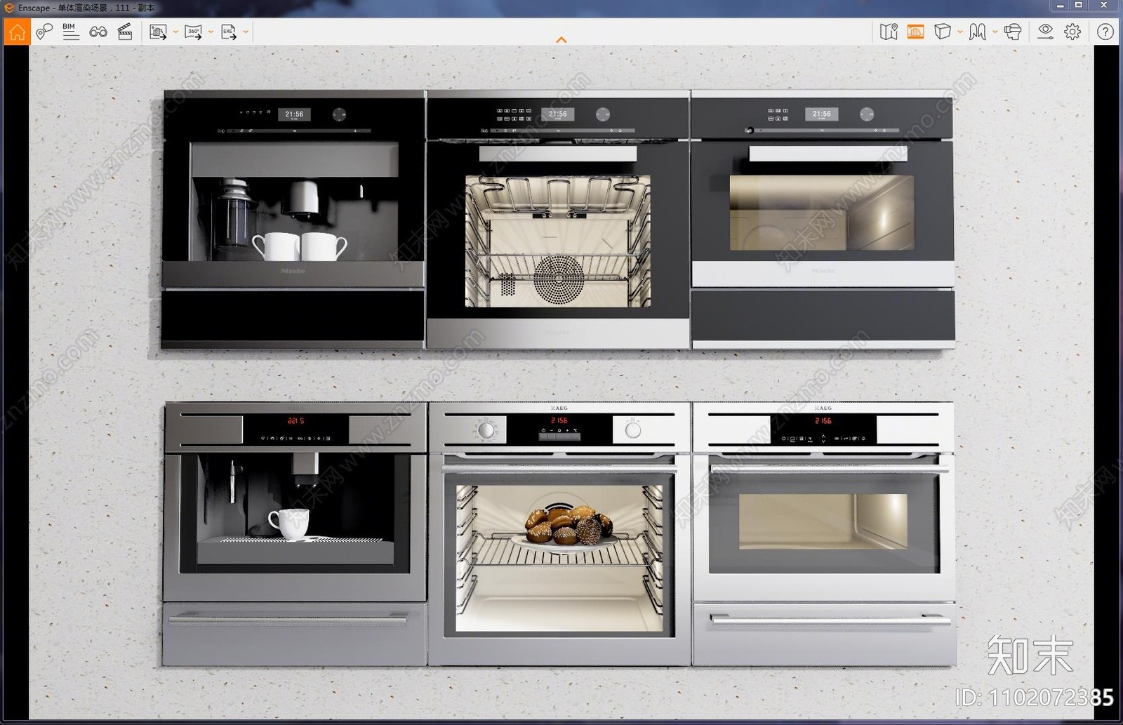 现代风格烤箱SU模型下载【ID:1102072385】