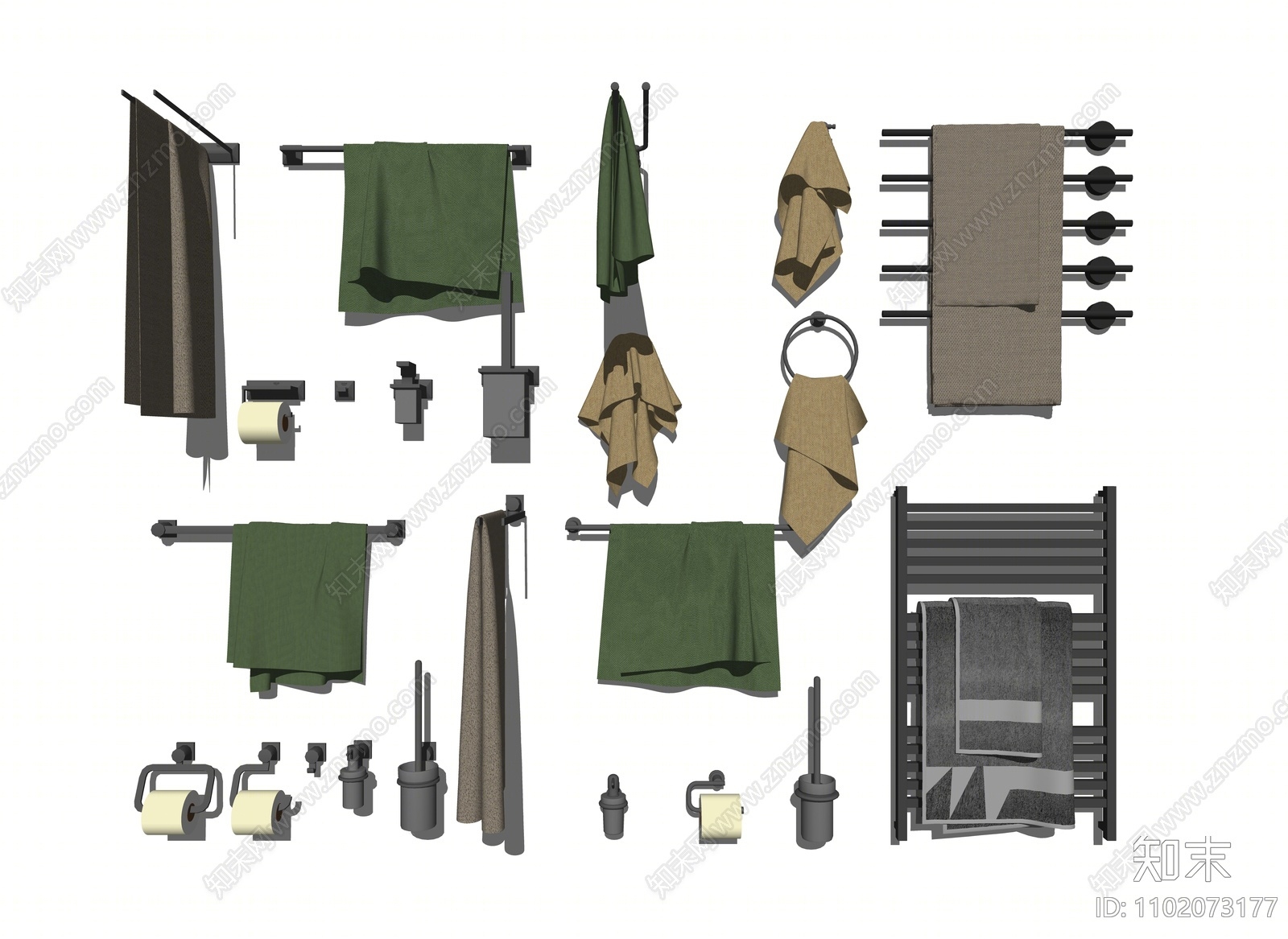 现代卫浴小件组合SU模型下载【ID:1102073177】