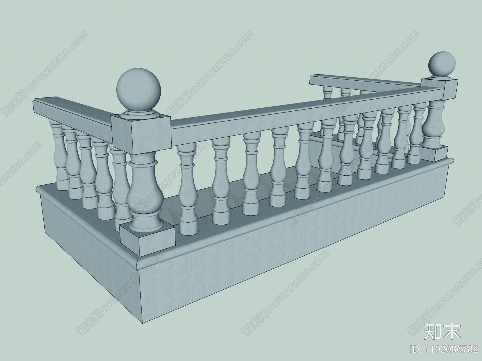 现代大理石栏杆SU模型下载【ID:1102086782】