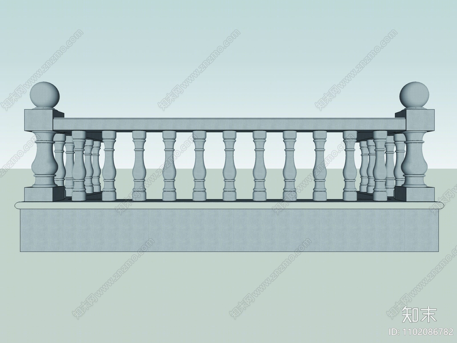 现代大理石栏杆SU模型下载【ID:1102086782】