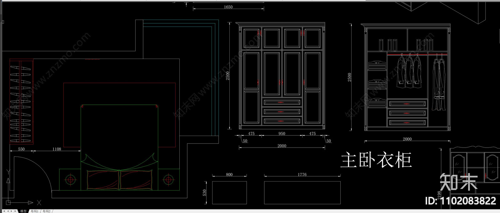 多套房各类柜体cad施工图下载【ID:1102083822】