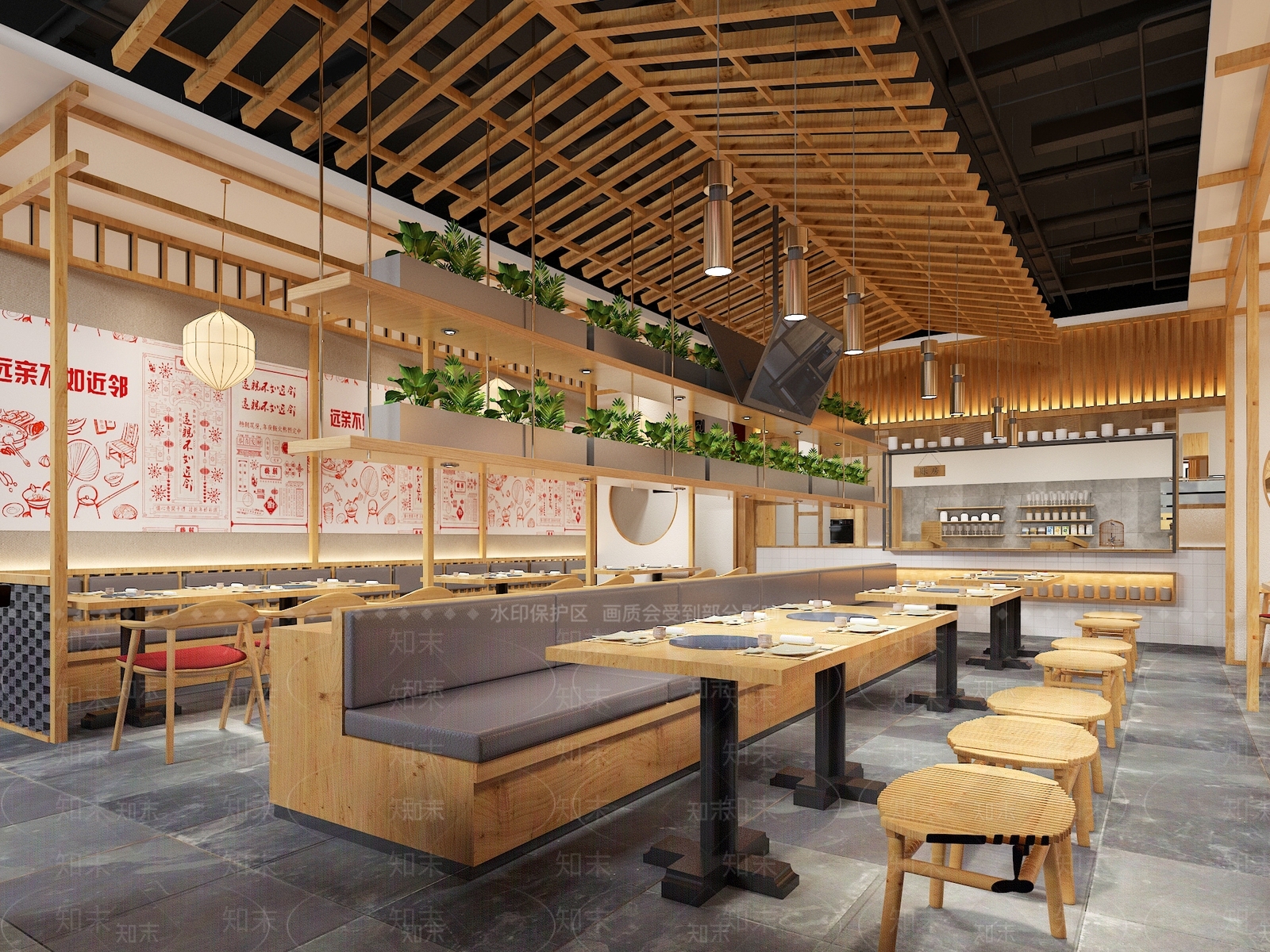 新中式火锅店3D模型下载【ID:1102084864】