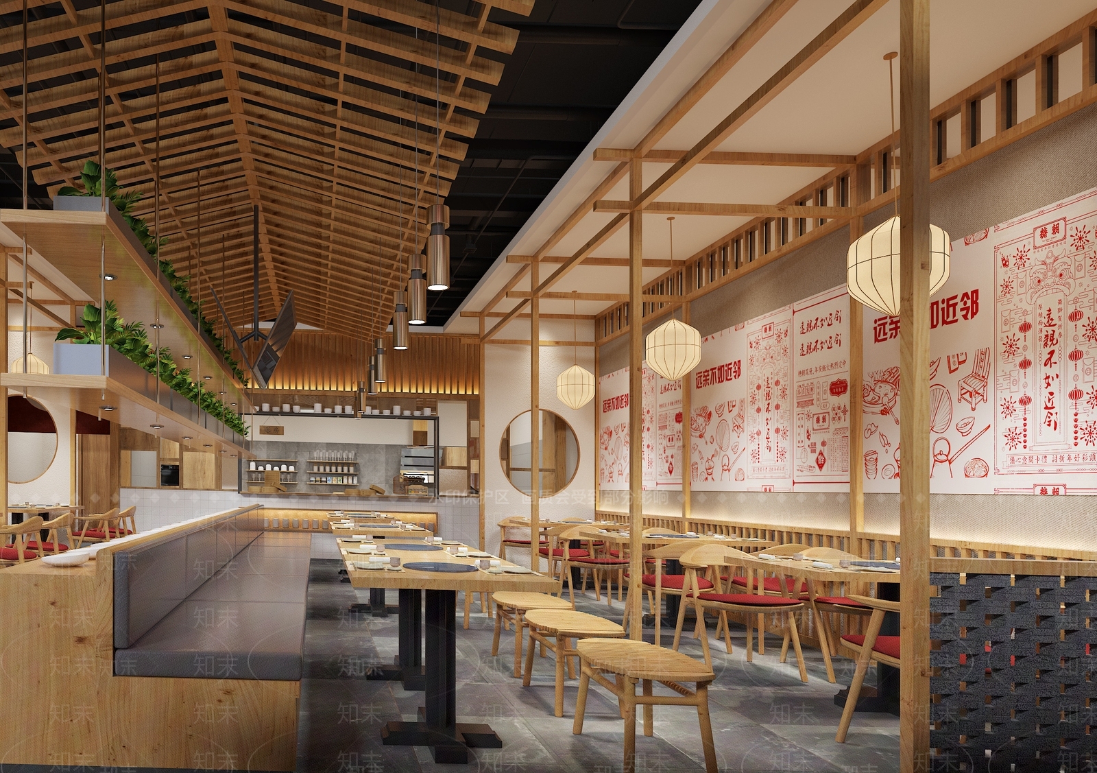 新中式火锅店3D模型下载【ID:1102084864】