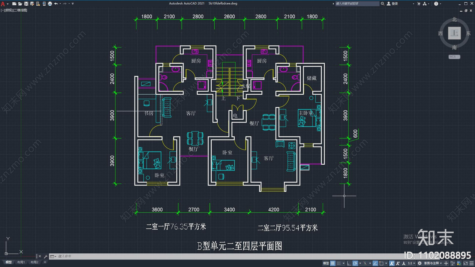 室内平面图施工图下载【ID:1102088895】