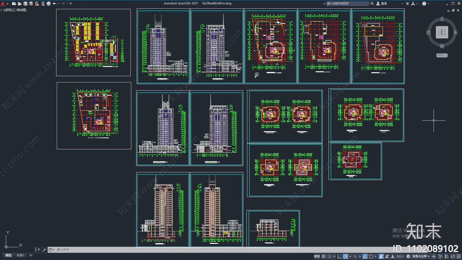 高层写字楼建筑施工图下载【ID:1102089102】