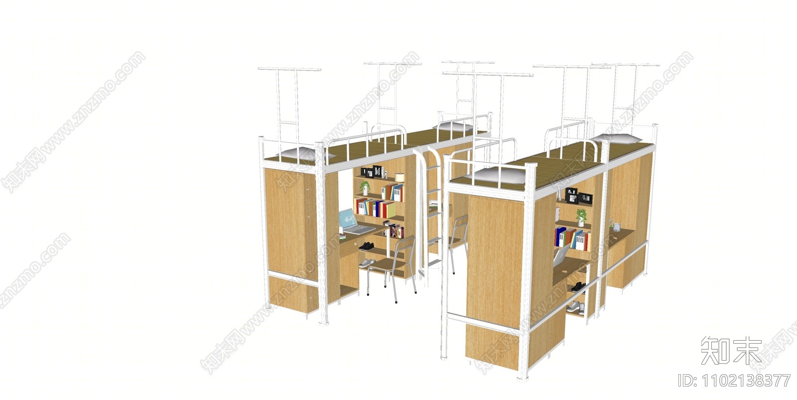 现代其他床具SU模型下载【ID:1102138377】