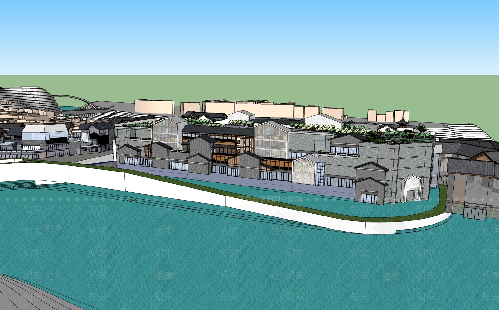 现代仿太古里商业街SU模型下载【ID:1102095115】