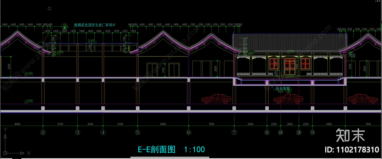 中式古建筑立面剖面图施工图下载【ID:1102178310】