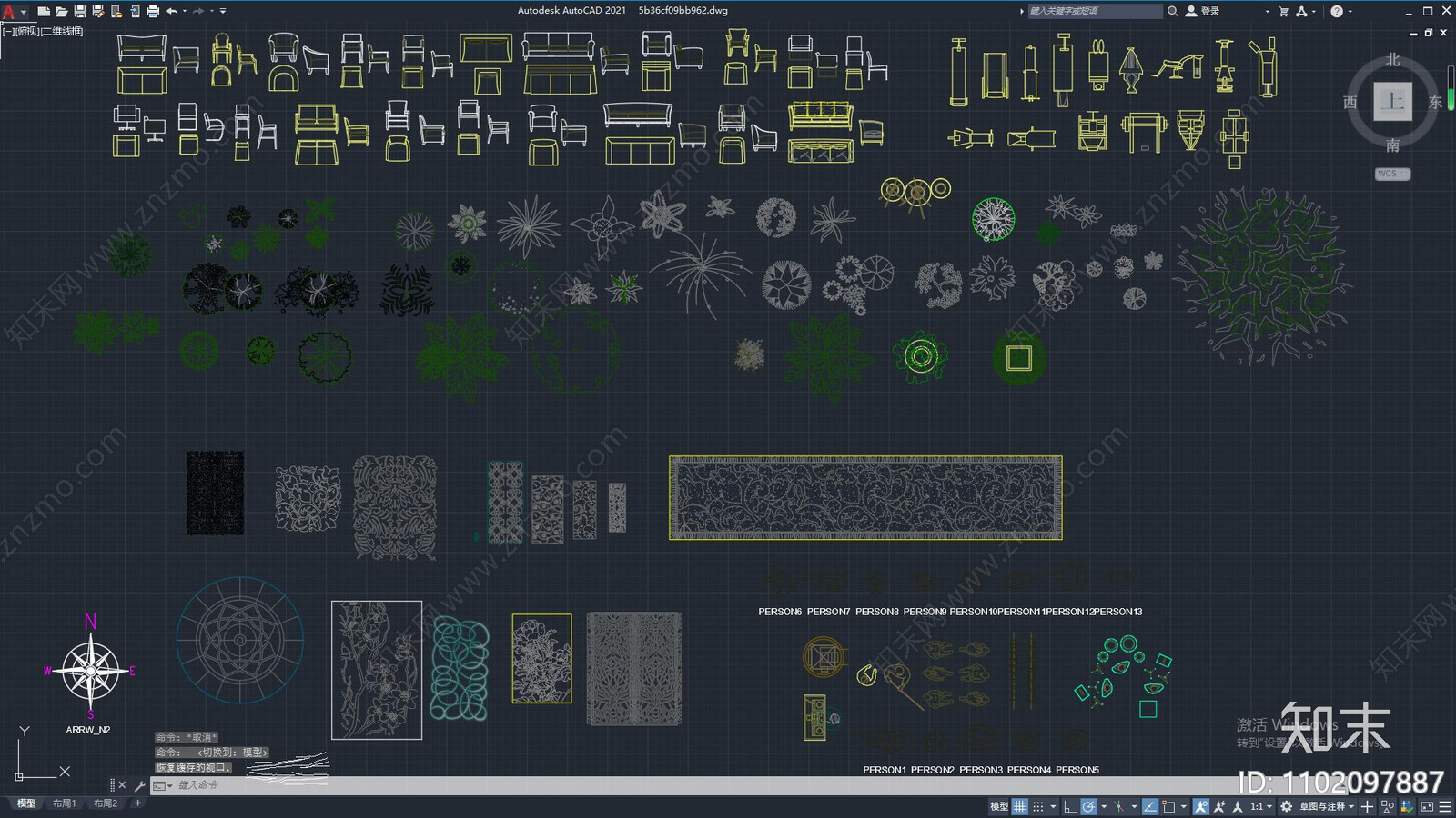 常用家具图库cad施工图下载【ID:1102097887】