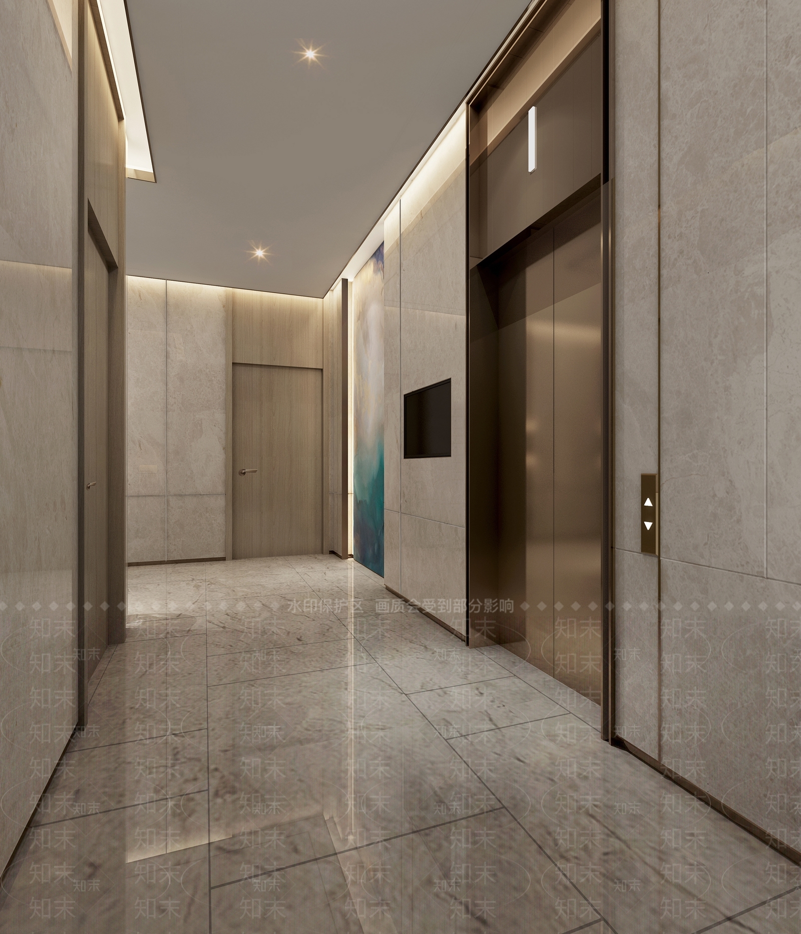 现代酒店电梯间3D模型下载【ID:1102098884】
