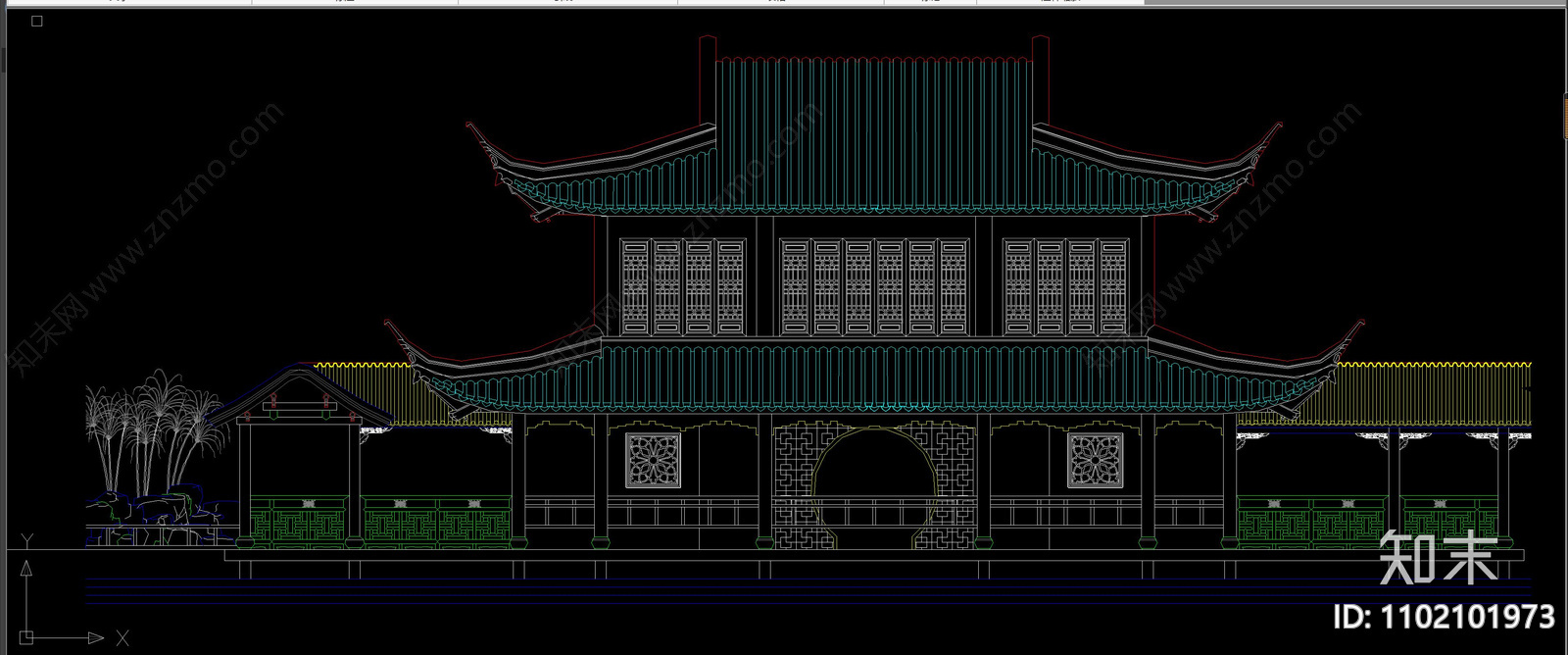 经典古建筑平面立面剖面图施工图下载【ID:1102101973】