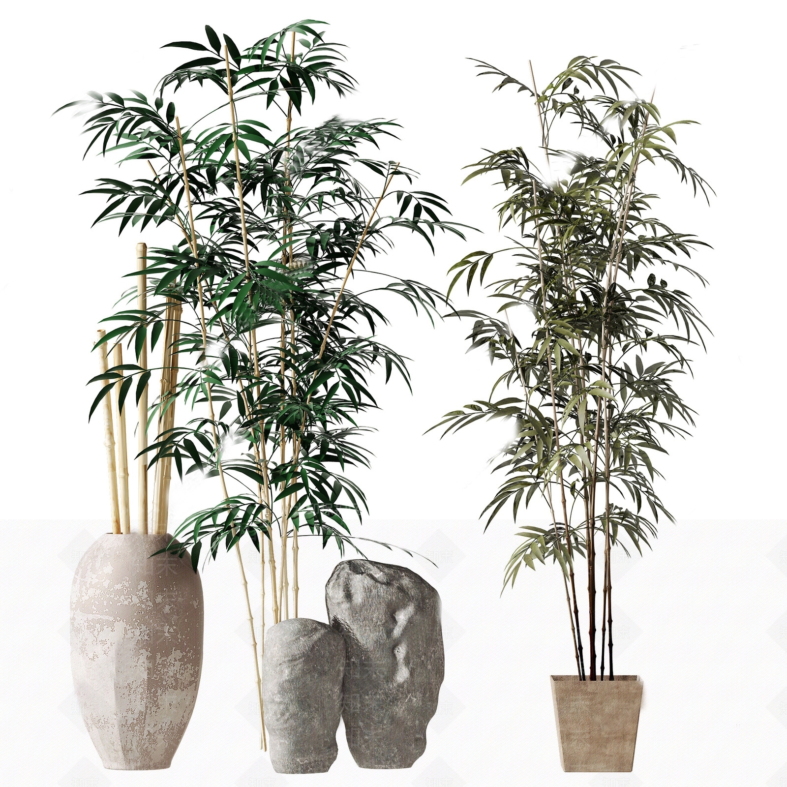 新中式竹子SU模型下载【ID:1102104590】