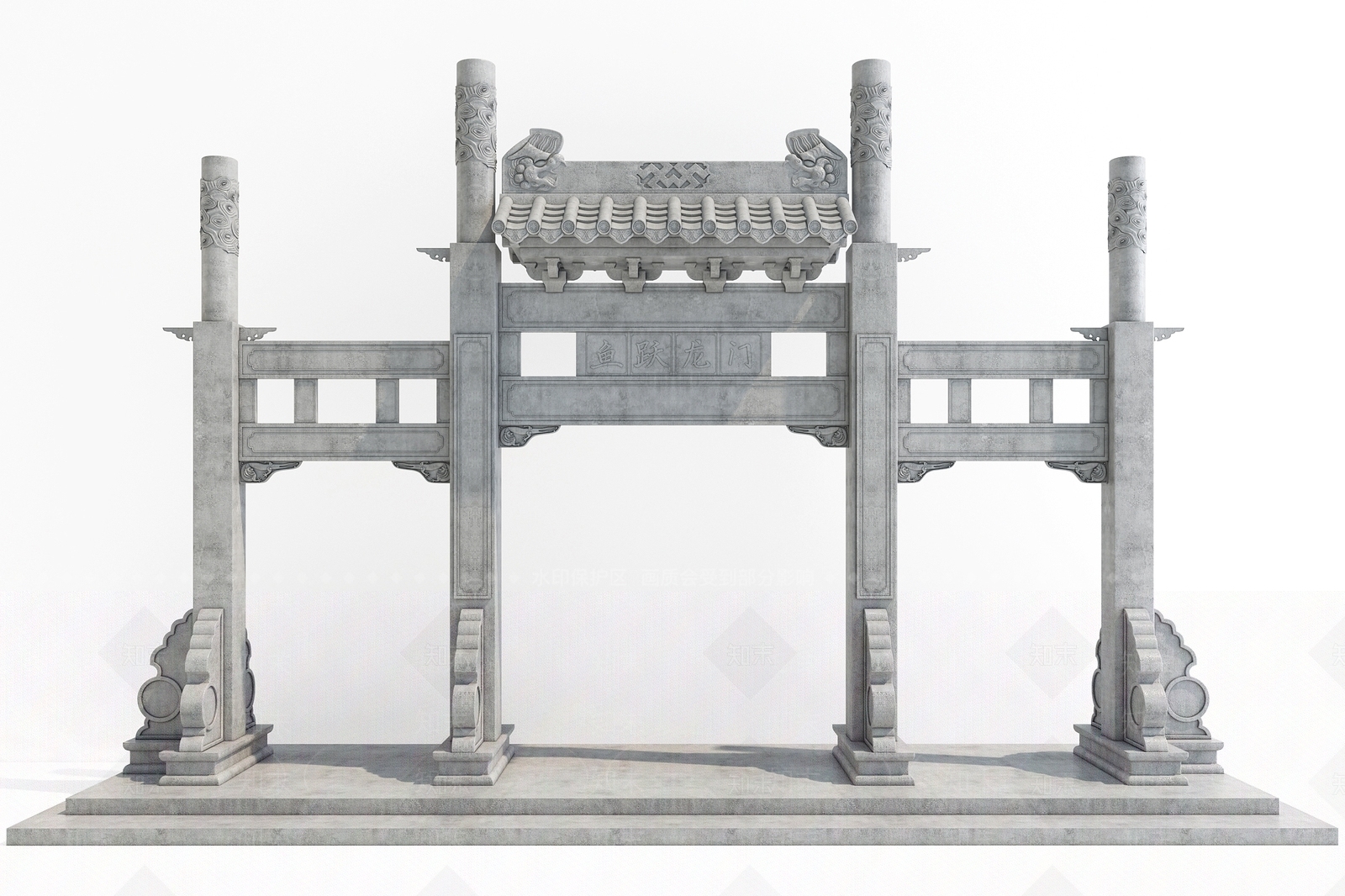 中式牌楼牌坊3D模型下载【ID:1102105654】