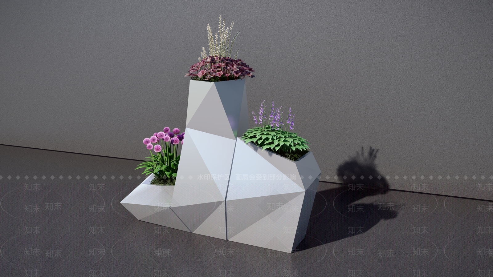 现代花坛花钵SU模型下载【ID:1102111020】