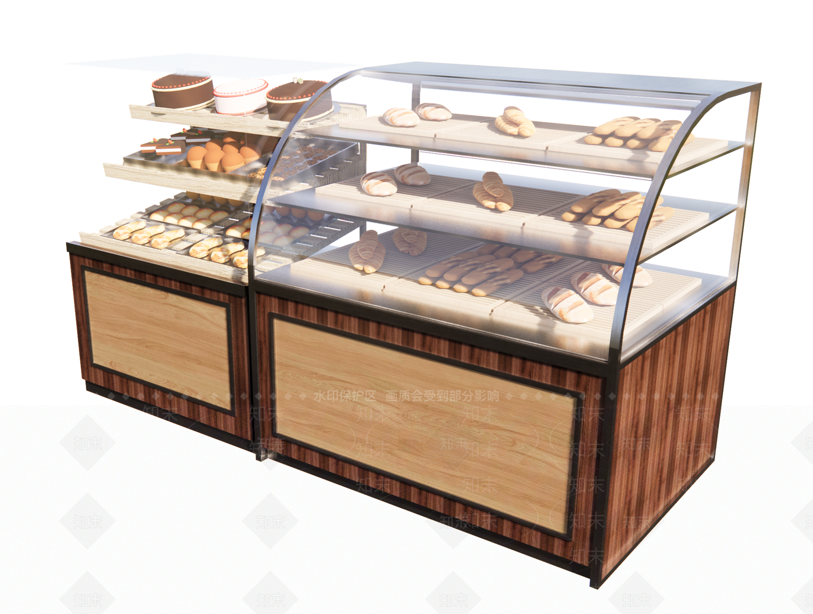 现代蛋糕柜SU模型下载【ID:1102113803】