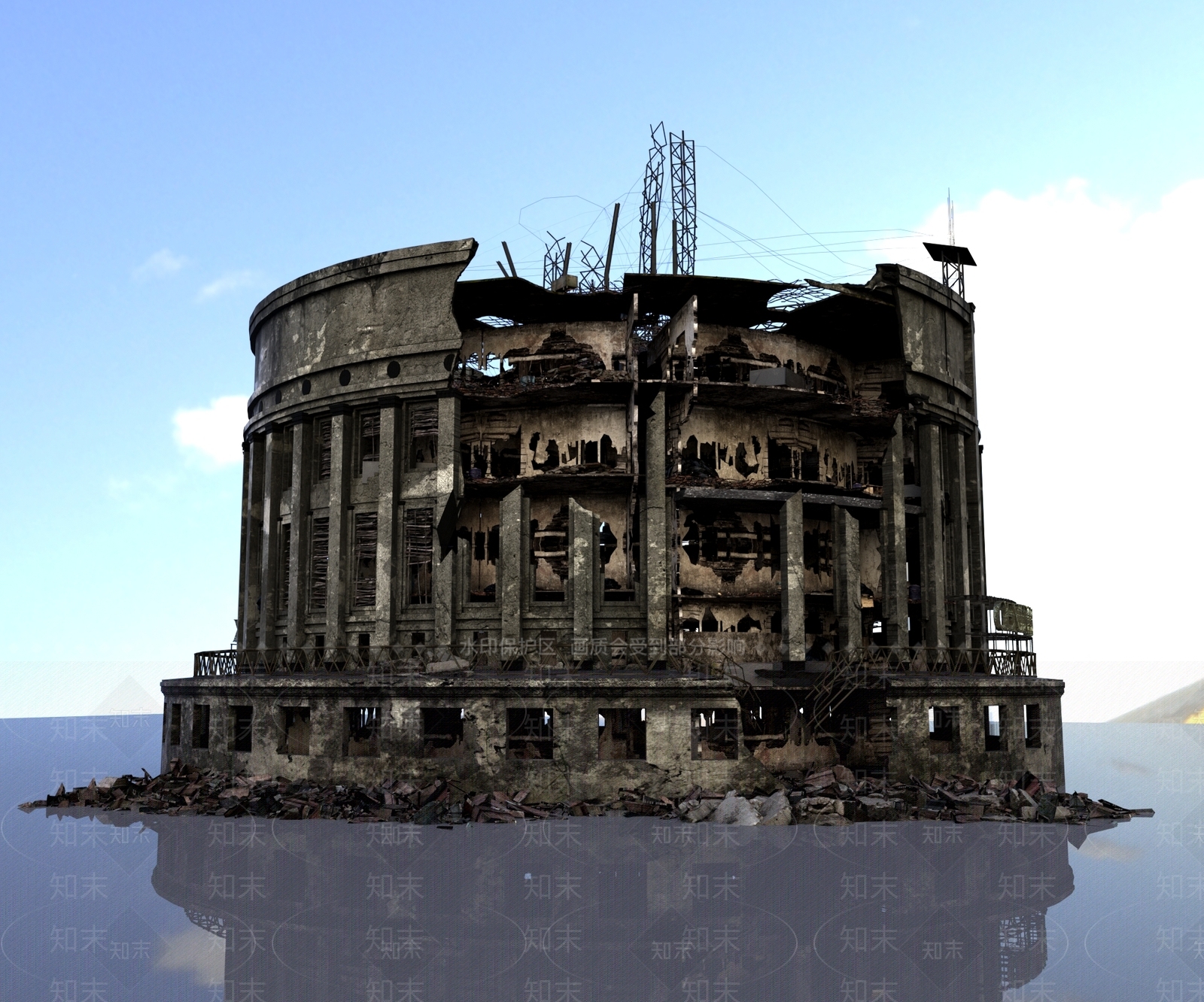 工业风废墟3D模型下载【ID:1102114191】