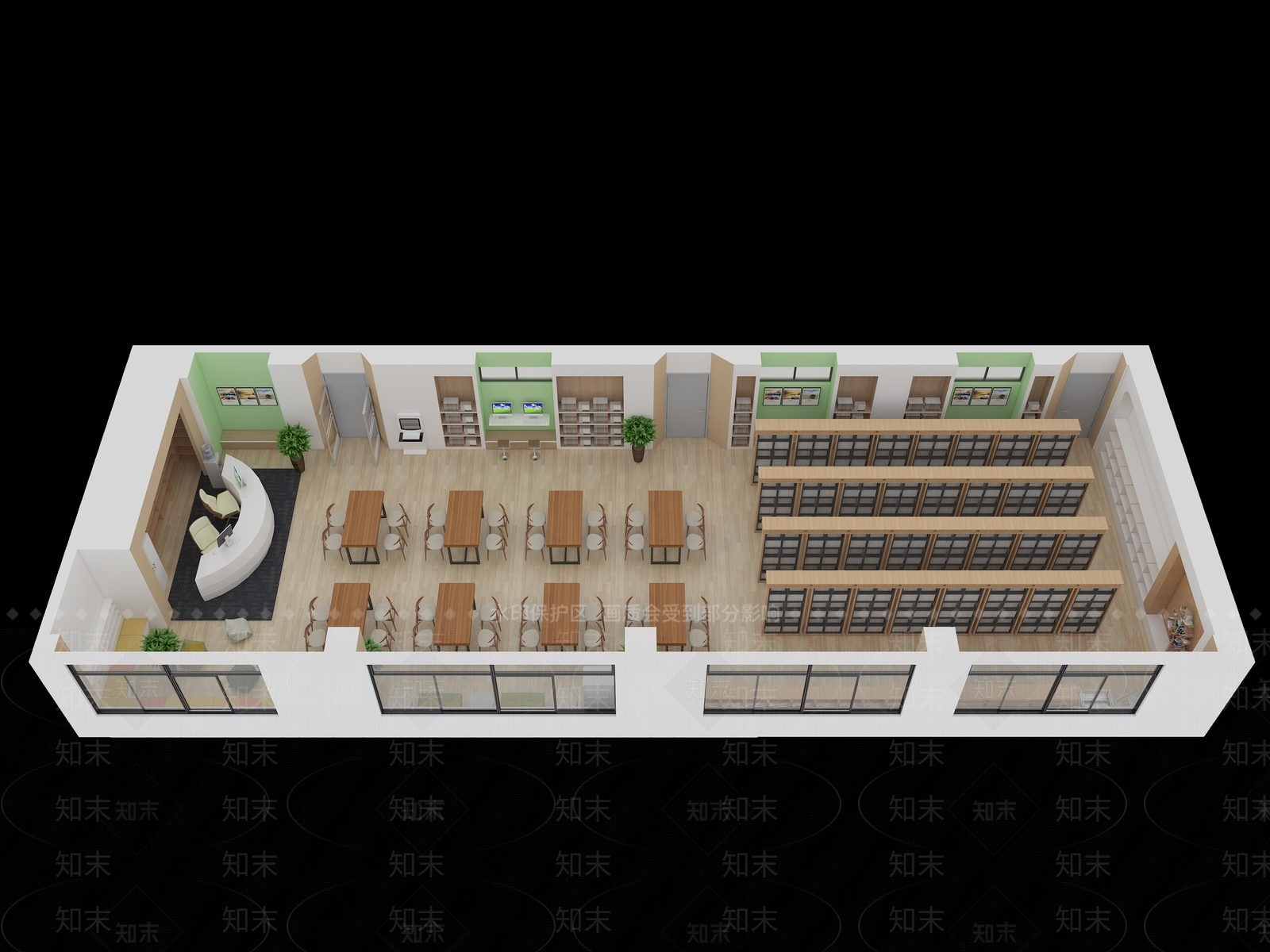 现代图书馆3D模型下载【ID:1102114509】