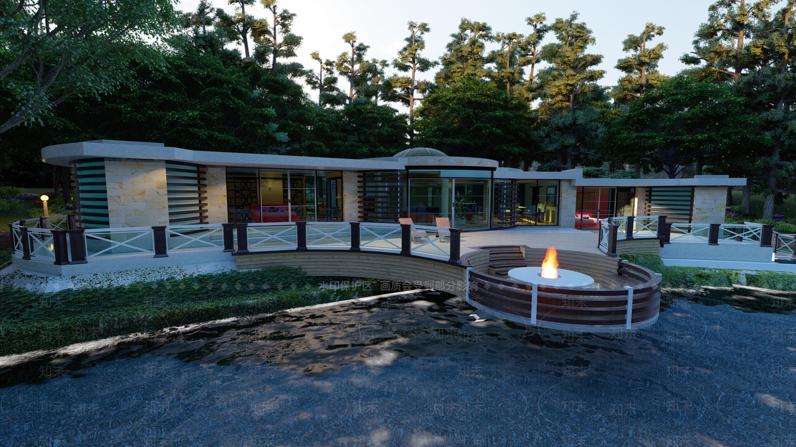 现代风格民宿酒店建筑SU模型下载【ID:1102121523】