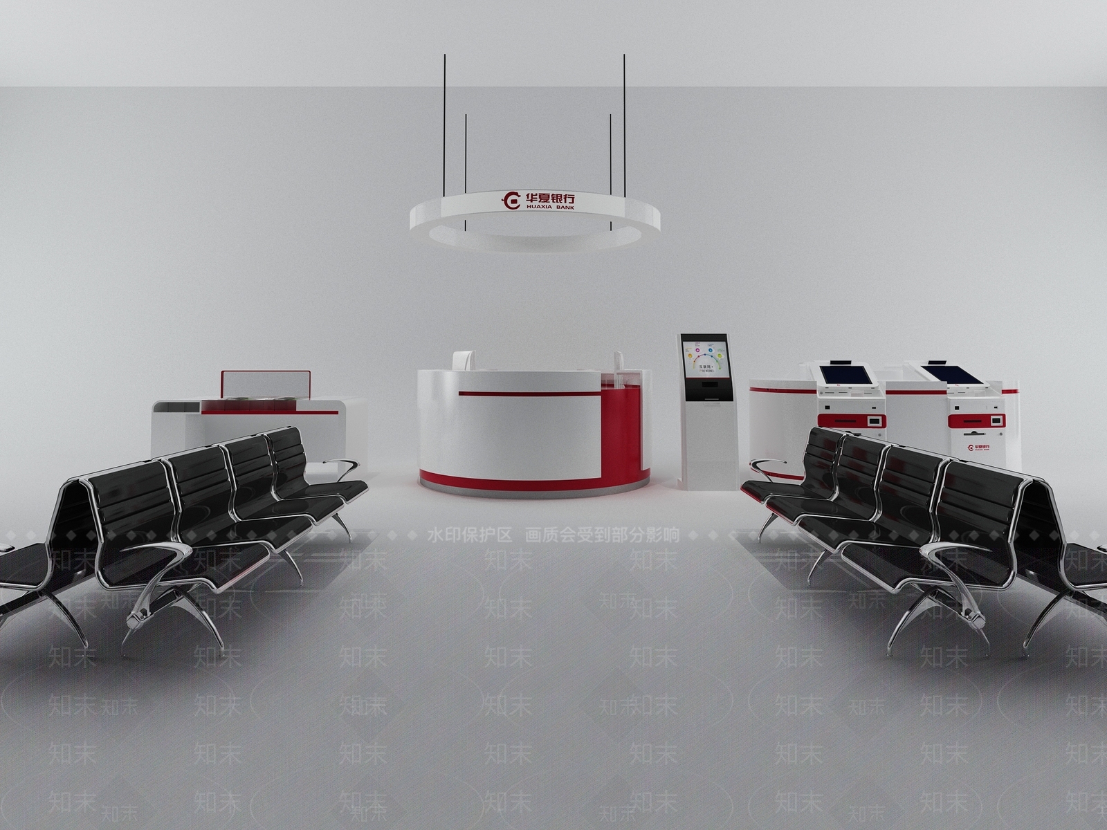 现代银行服务台SU模型下载【ID:1102236872】