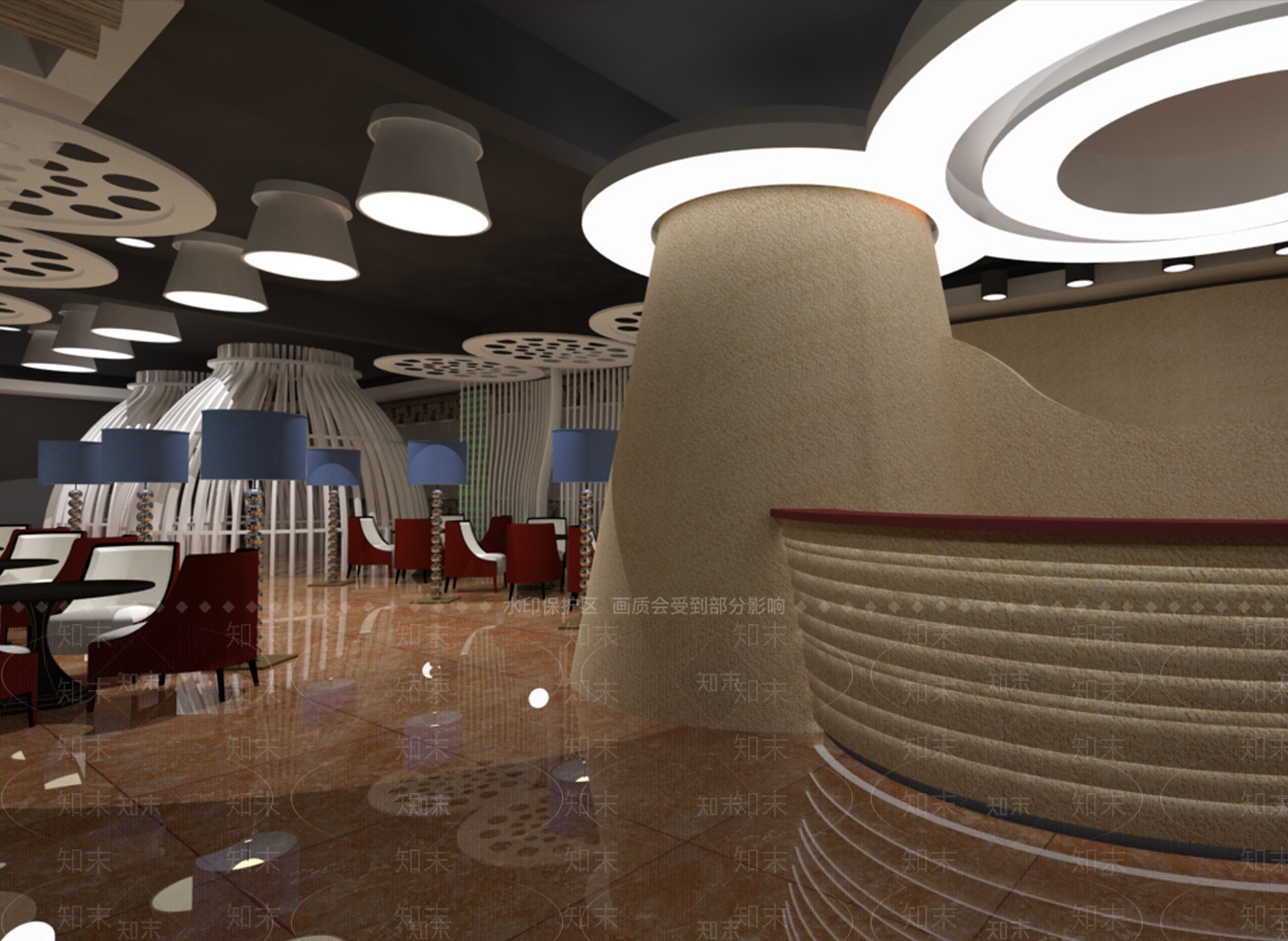 现代西餐厅SU模型下载【ID:1102126146】