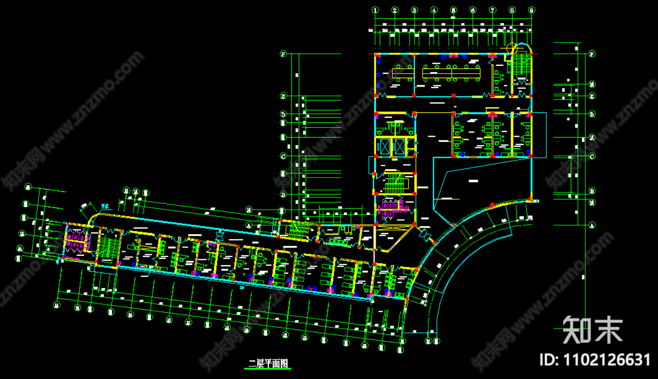 医院室内平面布置图cad施工图下载【ID:1102126631】