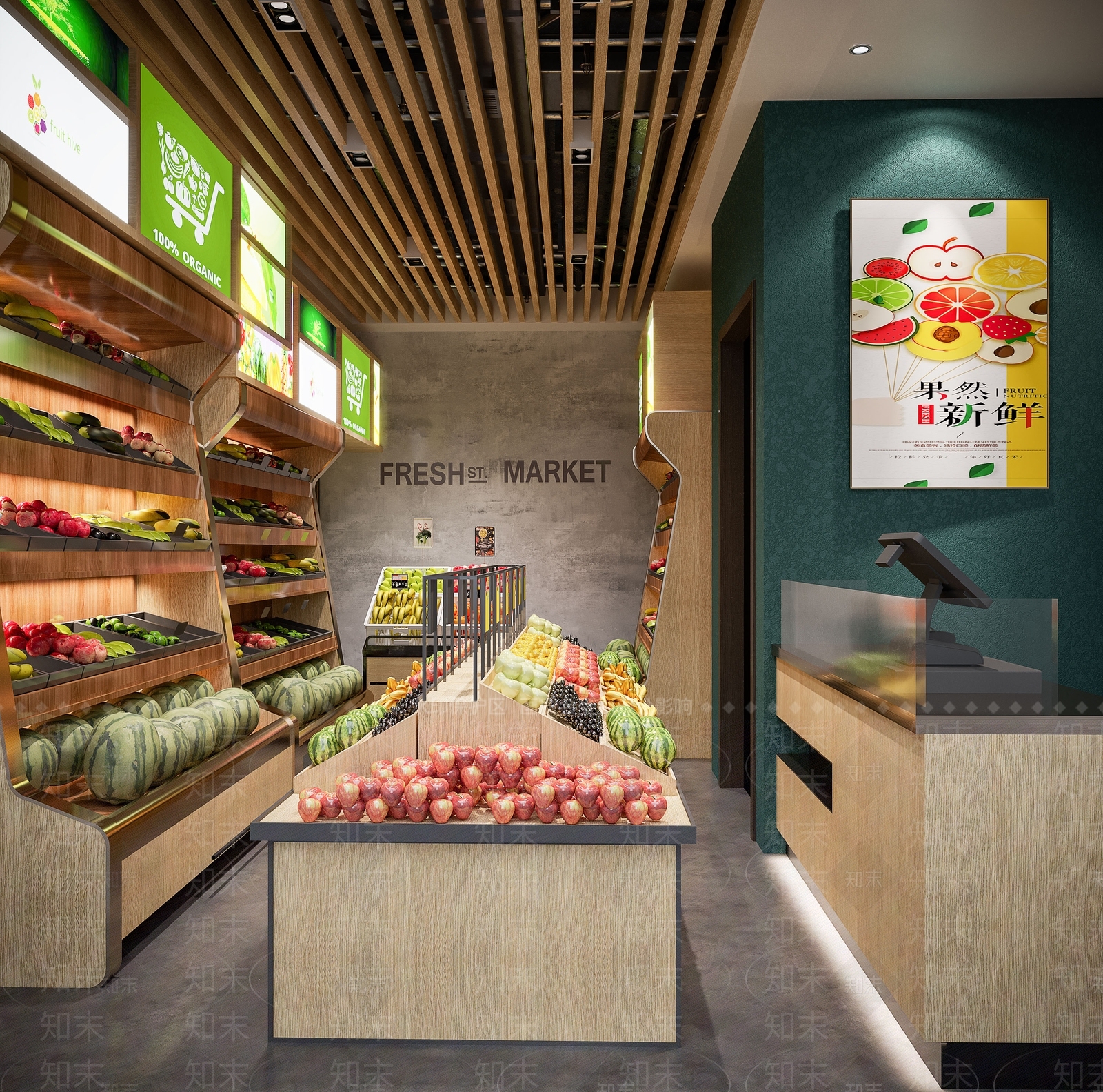 现代水果店3D模型下载【ID:1102129556】