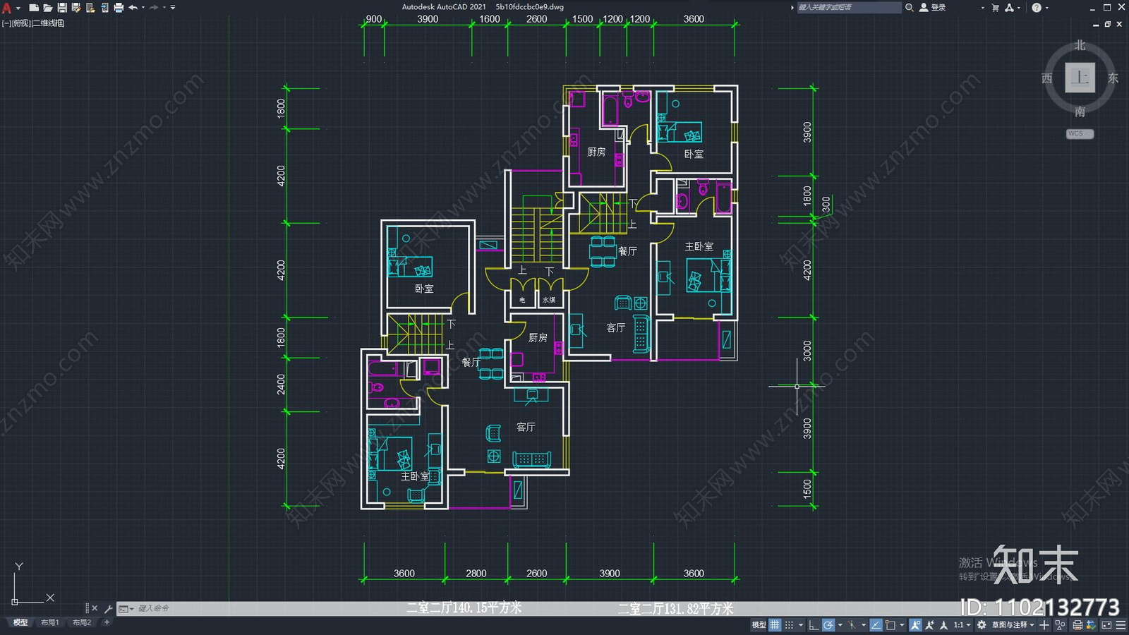 室内平面图施工图下载【ID:1102132773】