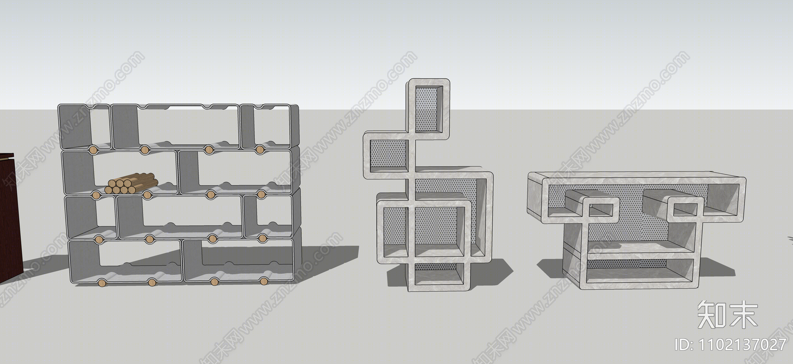 现代展示架SU模型下载【ID:1102137027】