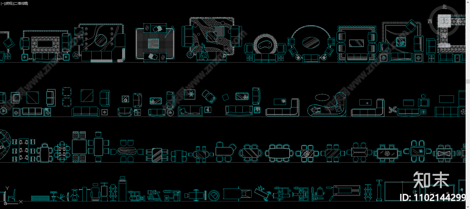 现代餐桌椅施工图下载【ID:1102144299】