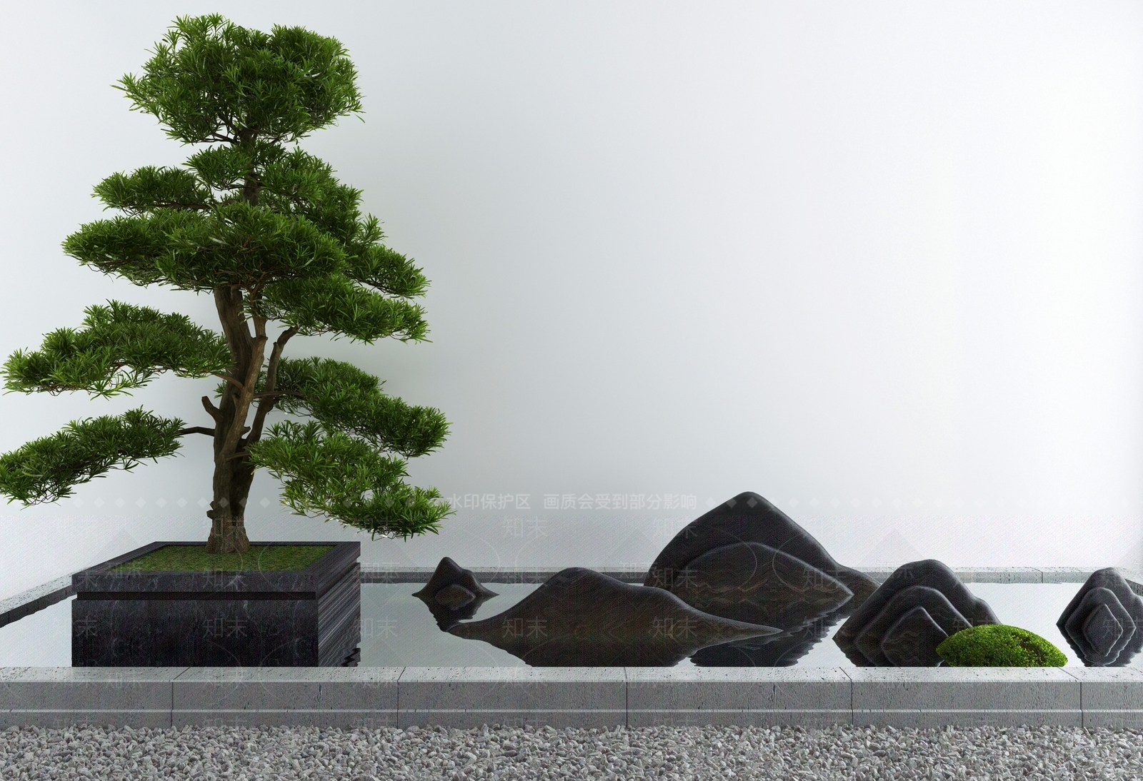 新中式假山山水3D模型下载【ID:1102146474】