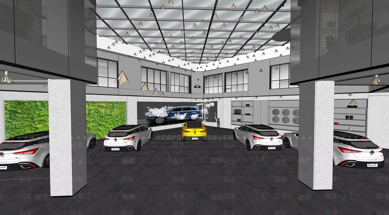 现代汽车4S店SU模型下载【ID:1102152142】