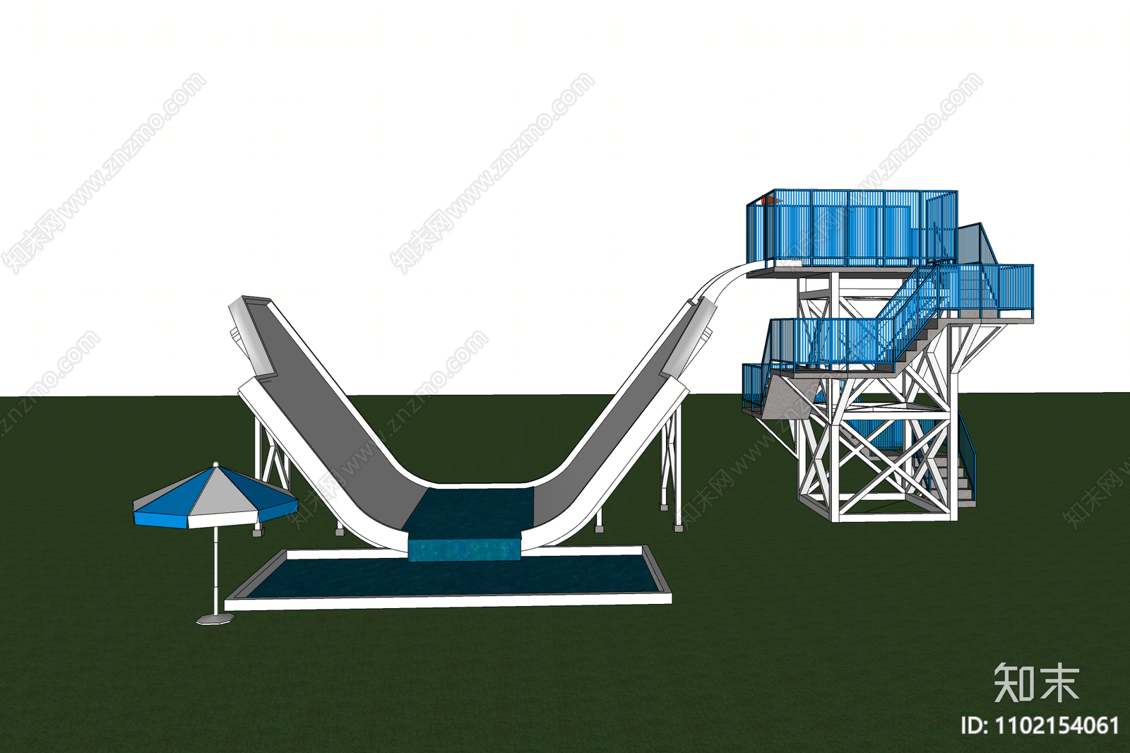 现代游乐设施SU模型下载【ID:1102154061】