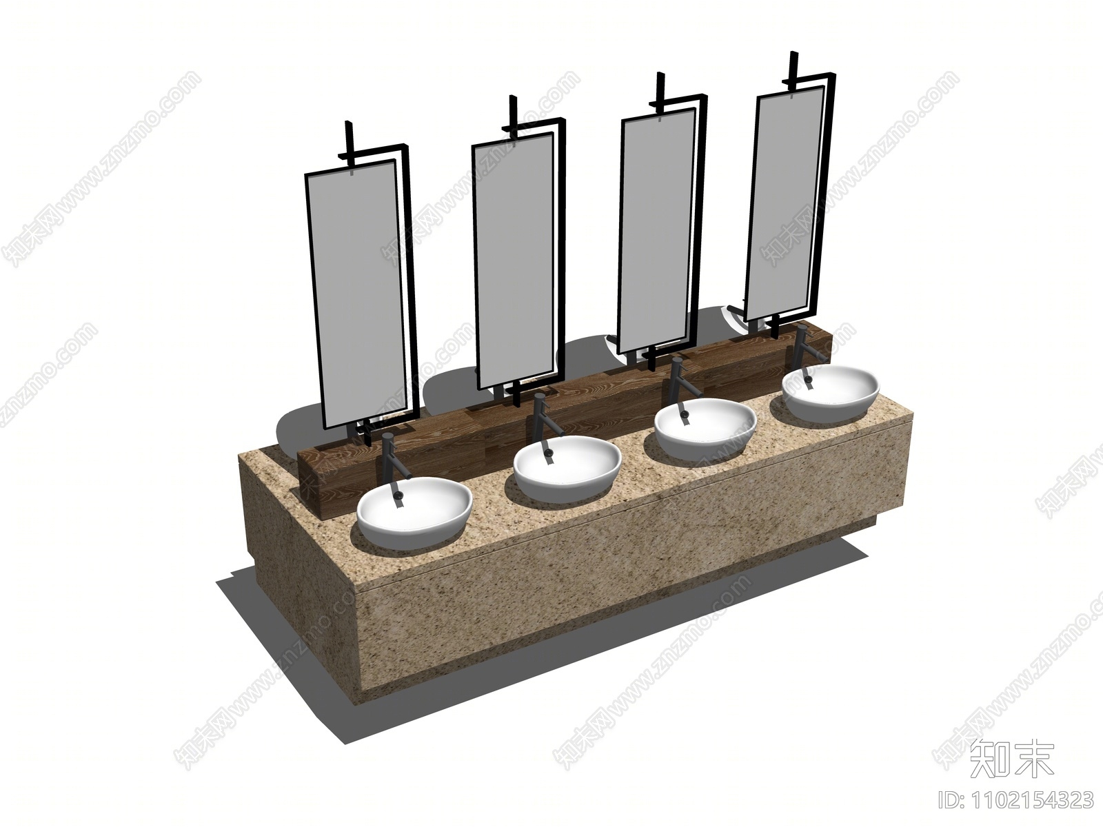 现代洗面盆SU模型下载【ID:1102154323】