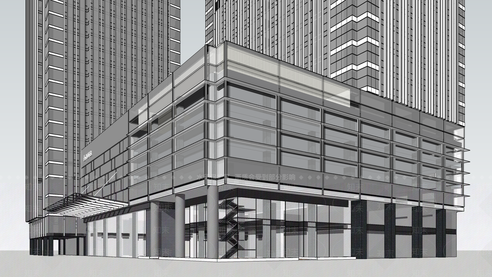 现代办公酒店综合体SU模型下载【ID:1102157143】