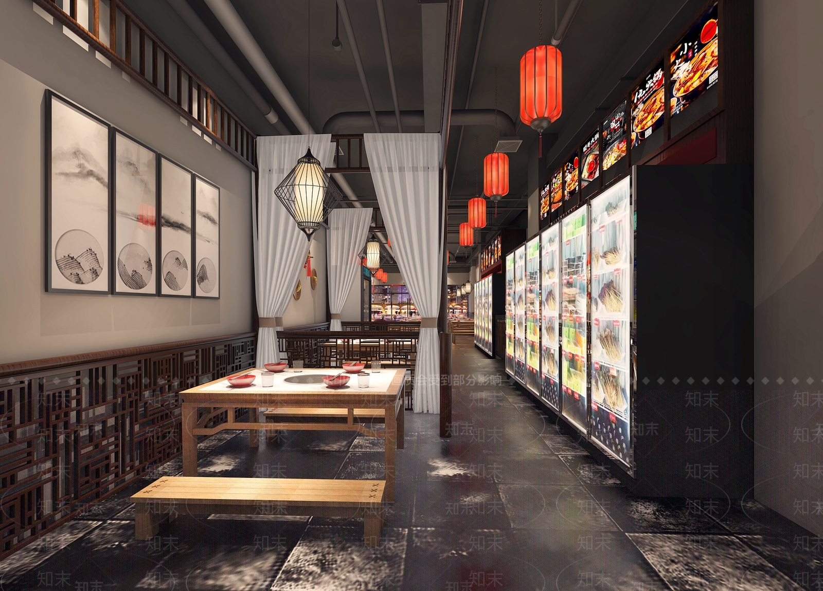 中式火锅店3D模型下载【ID:1102157854】