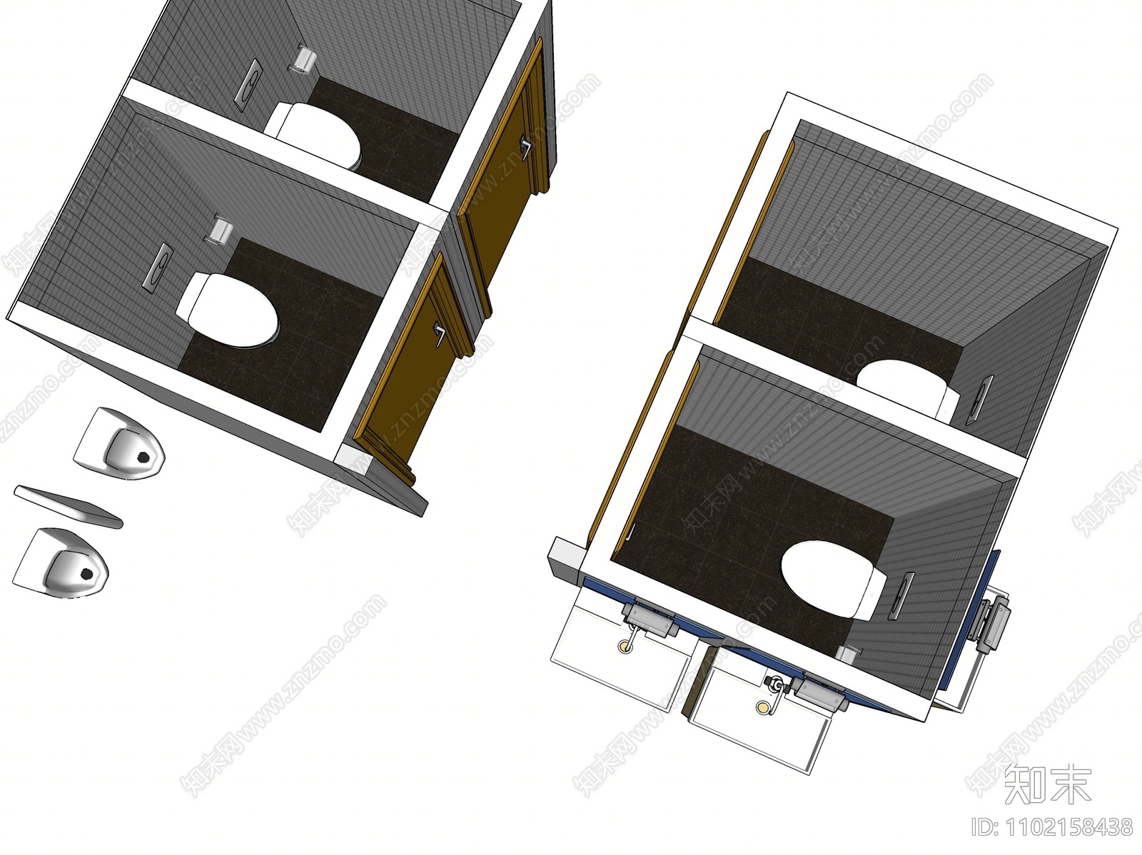 现代公共厕所SU模型下载【ID:1102158438】