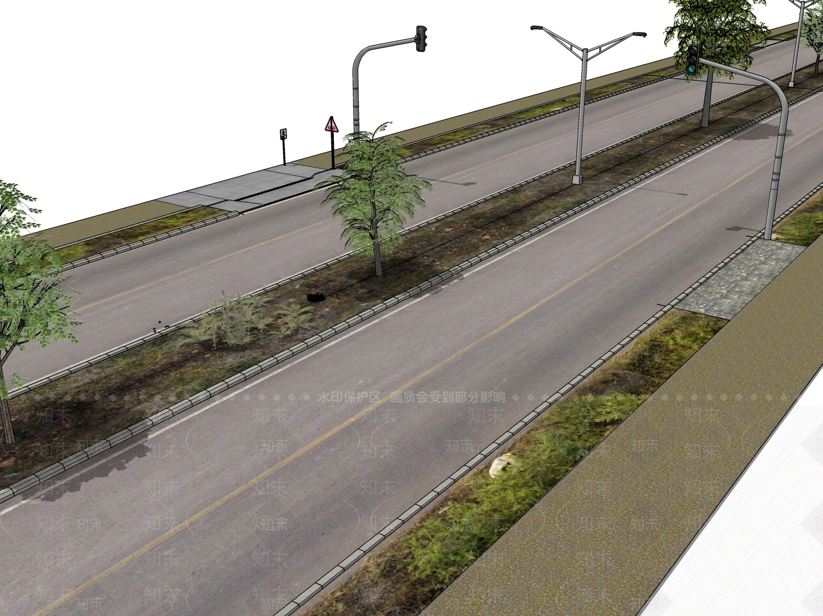 现代道路SU模型下载【ID:1102161619】