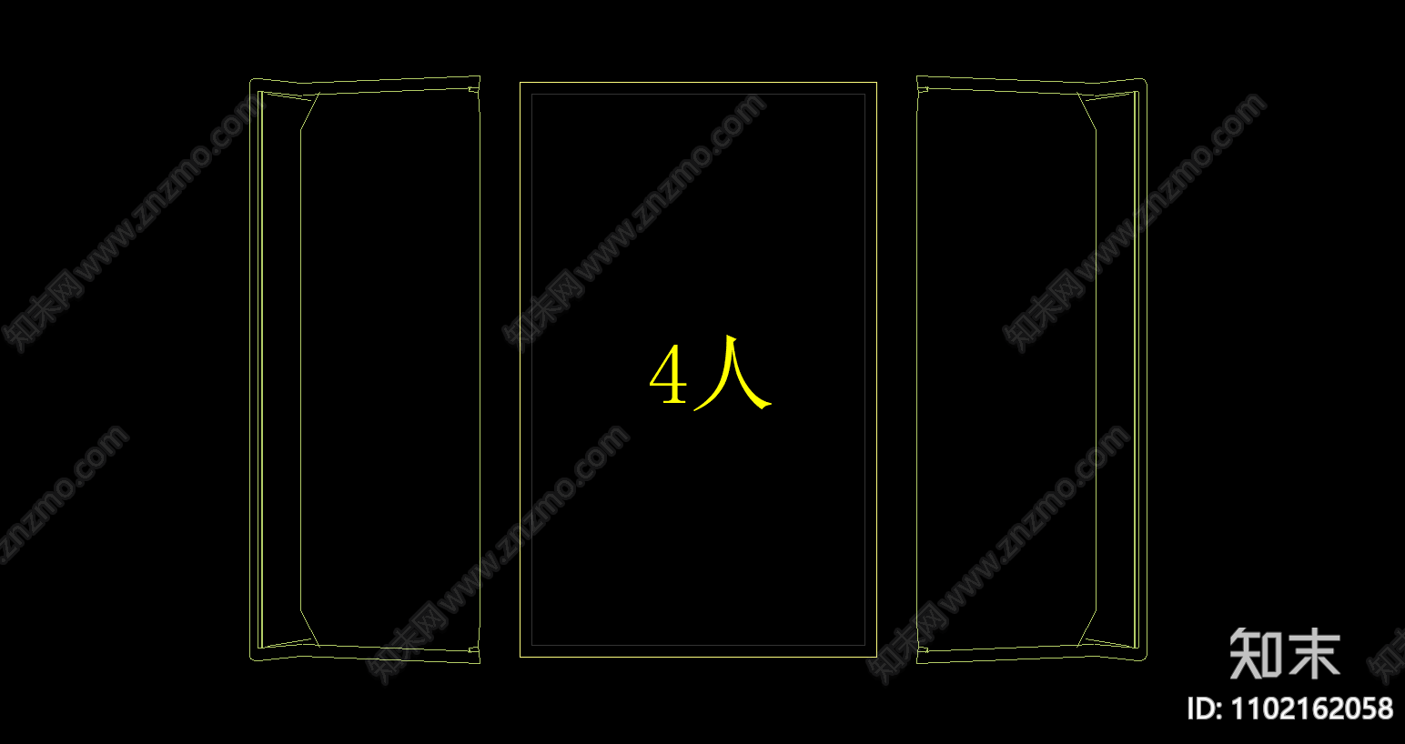 餐厅餐桌标注尺寸CAD施工图下载【ID:1102162058】