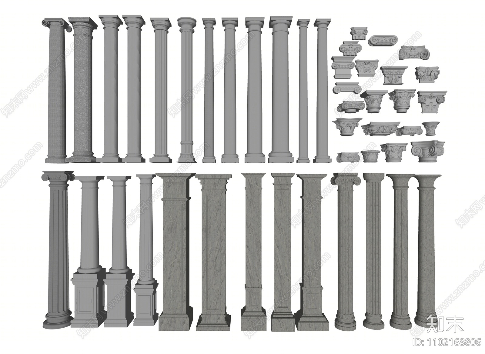 欧式罗马柱SU模型下载【ID:1102168806】