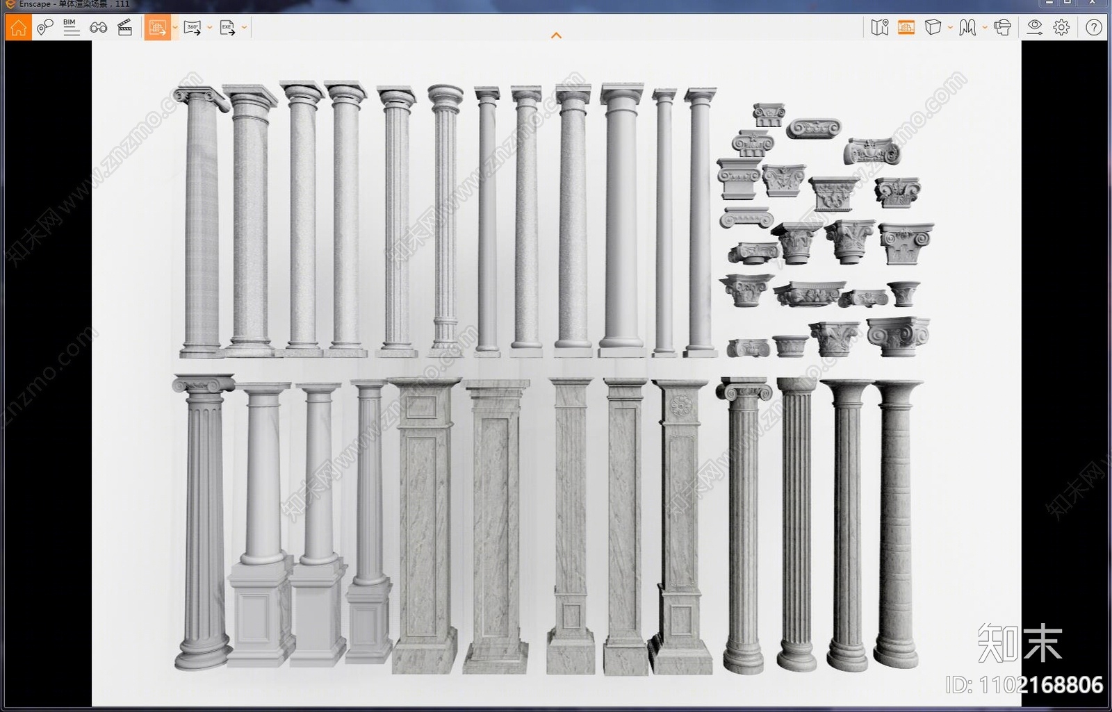 欧式罗马柱SU模型下载【ID:1102168806】